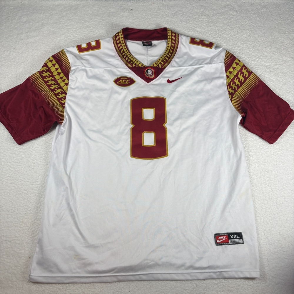 Nike Florida State Seminoles Men's 2XL CBL Jalen Ramsey 8 White and Red Jersey